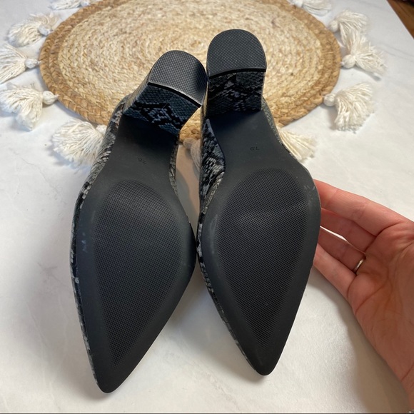 Snake skin Heels Trendy Print Grey 7.5 NWT - Picture 5 of 6